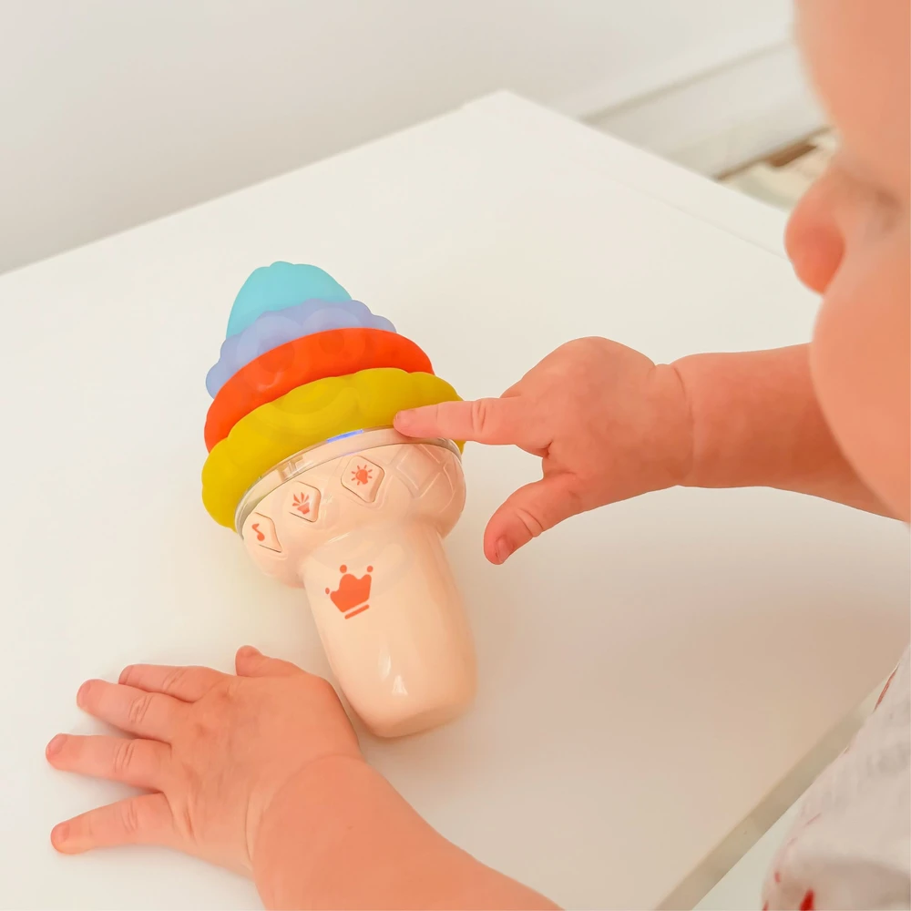 WOOPIE BABY Muzikinis ledų lavinamasis sensorinis galvosūkis, 5 detalės, garsas ir šviesa