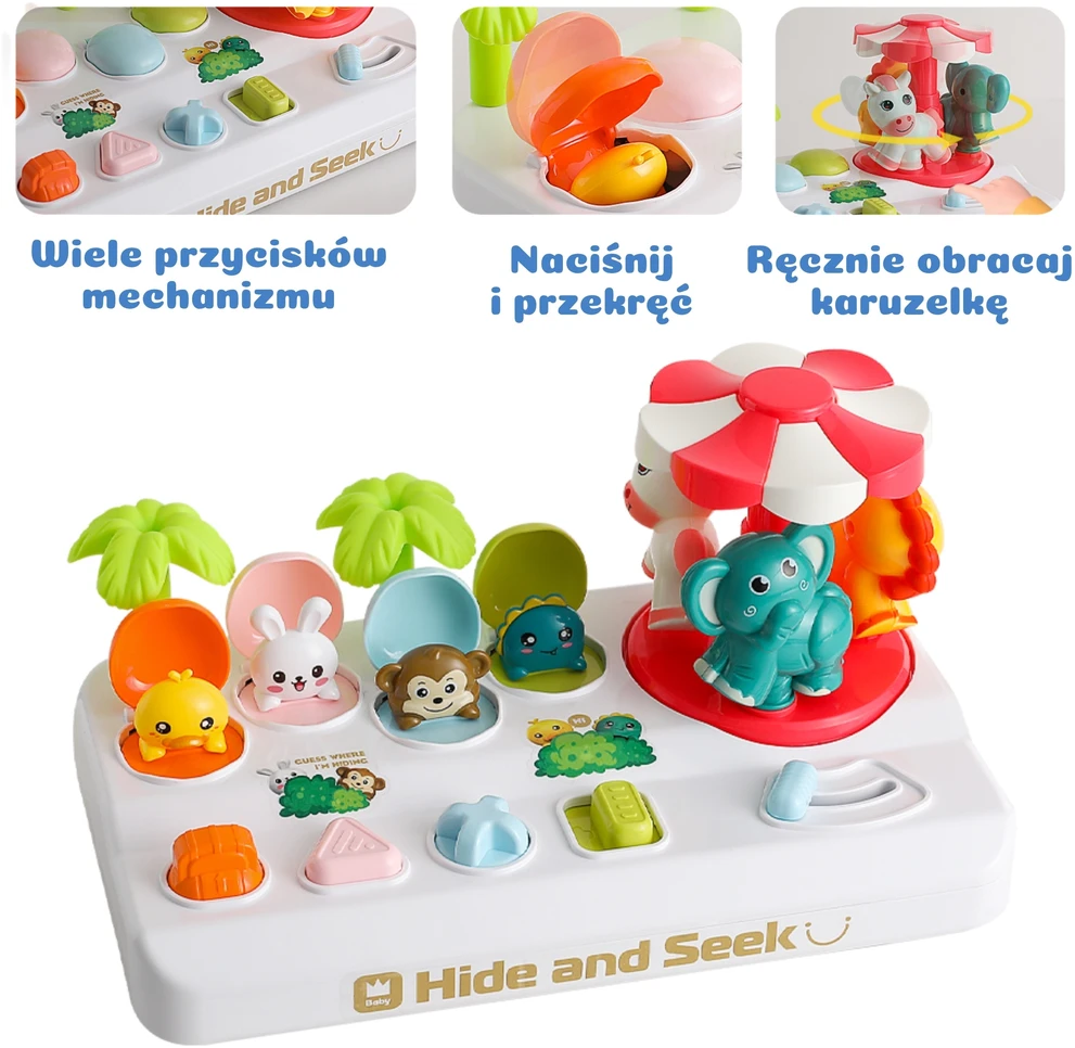 Woopie Baby Vaikiškas interaktyvus žaislas WOOPIE Pop-Up karuselė