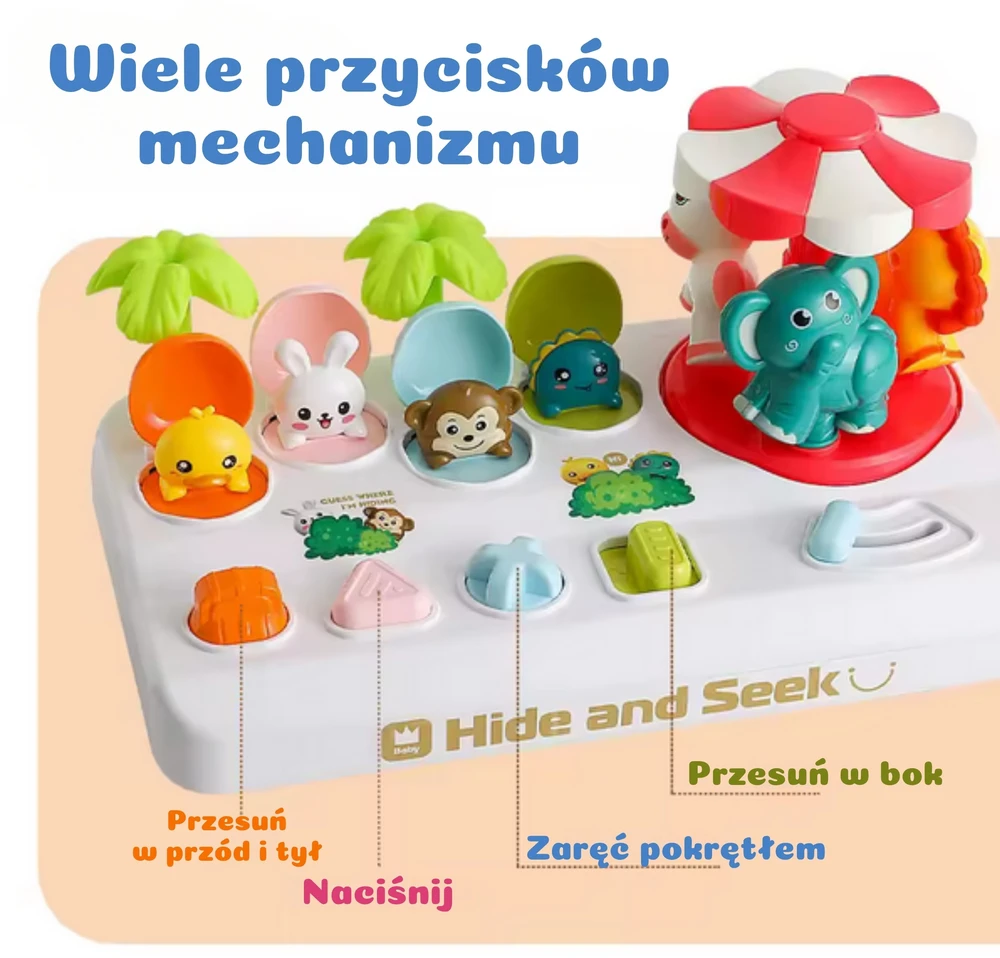 Woopie Baby Vaikiškas interaktyvus žaislas WOOPIE Pop-Up karuselė
