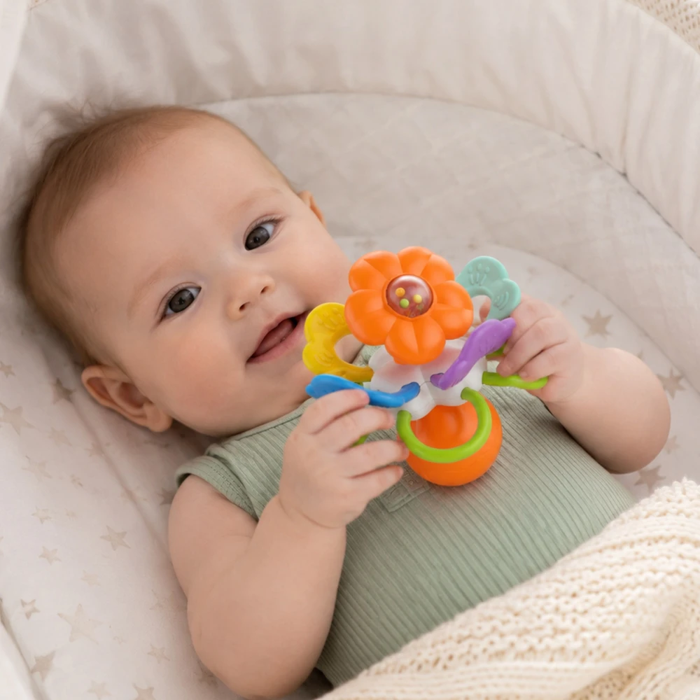WOOPIE BABY barškutis sensorinis kramtukas-gėlė 0m+