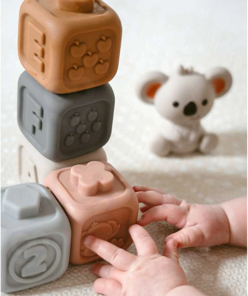 Woopie Baby Minkšta edukacinė 2in1 piramidė ir sensoriniai kaladėlės su skaičiais kūdikiams