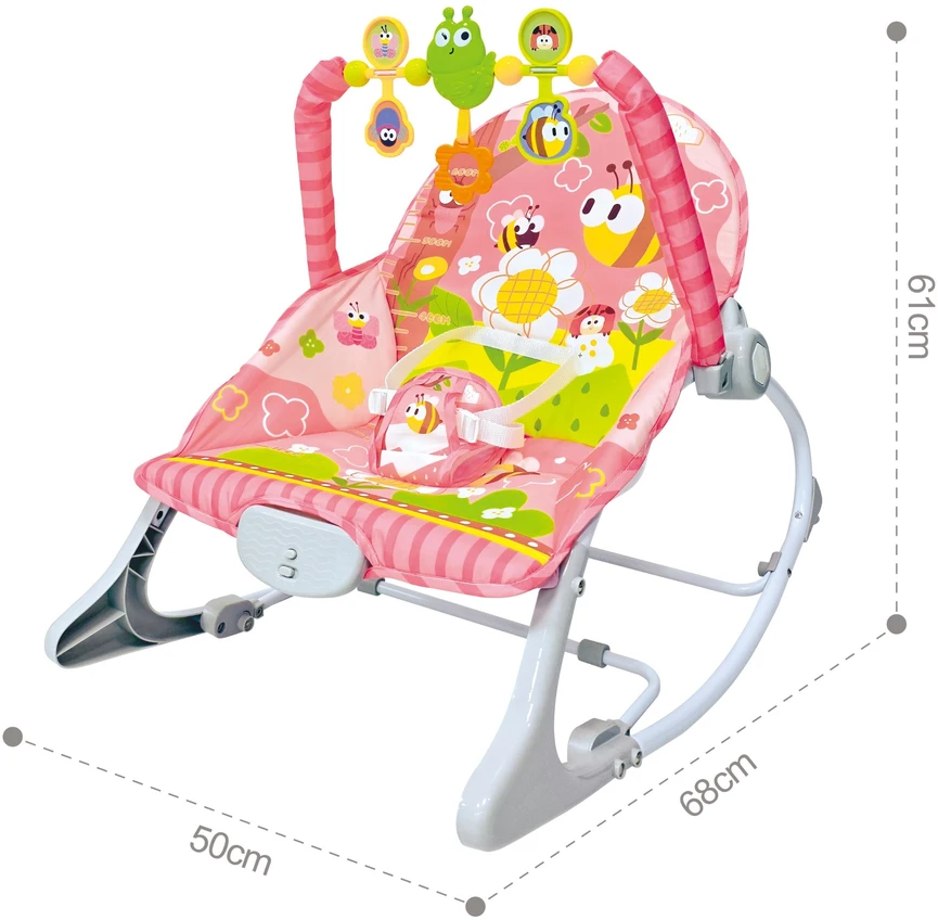 WOOPIE BABY rožinė vibruojanti sūpuoklė su arka