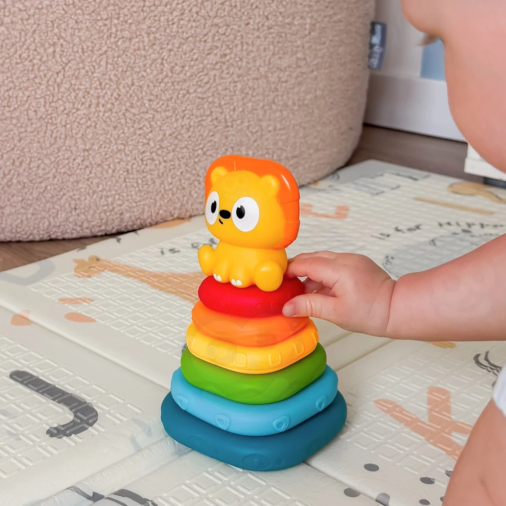 WOOPIE BABY Sensorinė piramidės formos dėlionė Liūtas 6 mėn.+