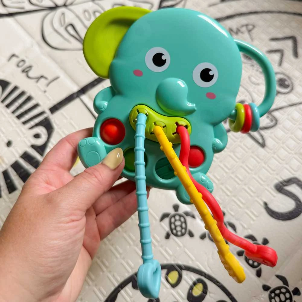 Woopie Sensorinis žaislas-gryzinėlis Drambliukas 4in1 Montessori
