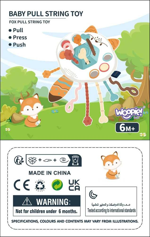 Woopie Baby sensorinis žaislas – iliustruota pakuotės instrukcija