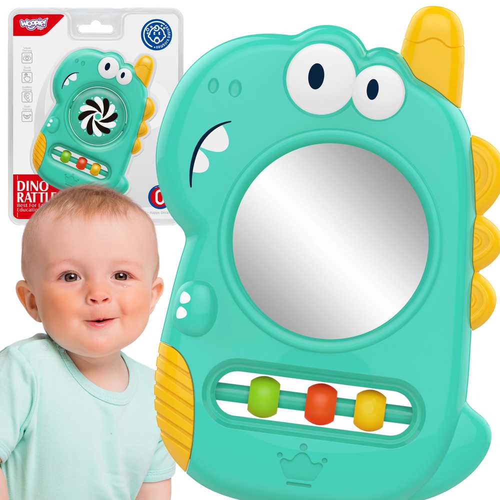 WOOPIE BABY sensorinis žaislas-kramtukas-veidrodėlis Dino