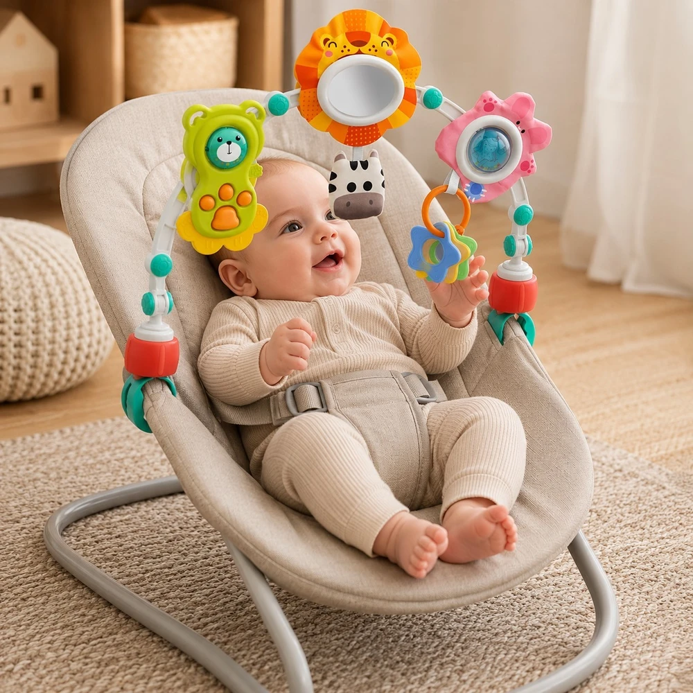 WOOPIE BABY Sensorinė arka lovelei ir vežimėliui Gyvūnai