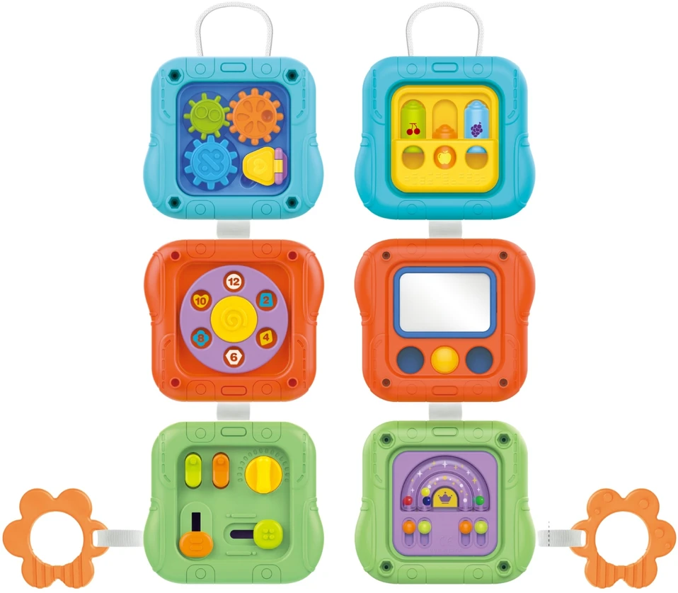 6in1 edukacinis interaktyvus WOOPIE BABY jutiminis manipuliavimo kubas
