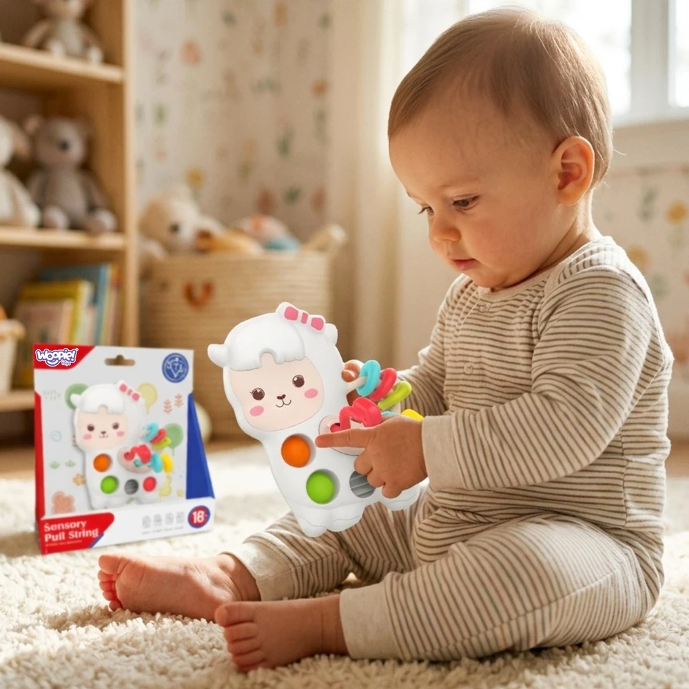WOOPIE BABY sensorinis manipuliacinis žaislas Montessori Lama 18M+