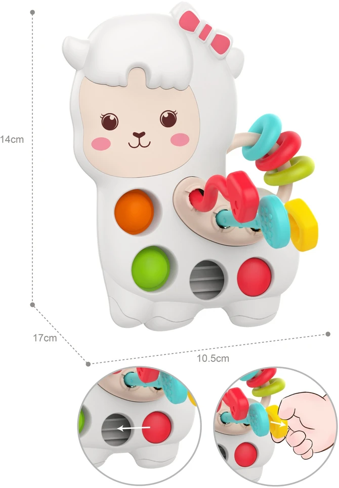 WOOPIE BABY sensorinis manipuliacinis žaislas Montessori Lama 18M+