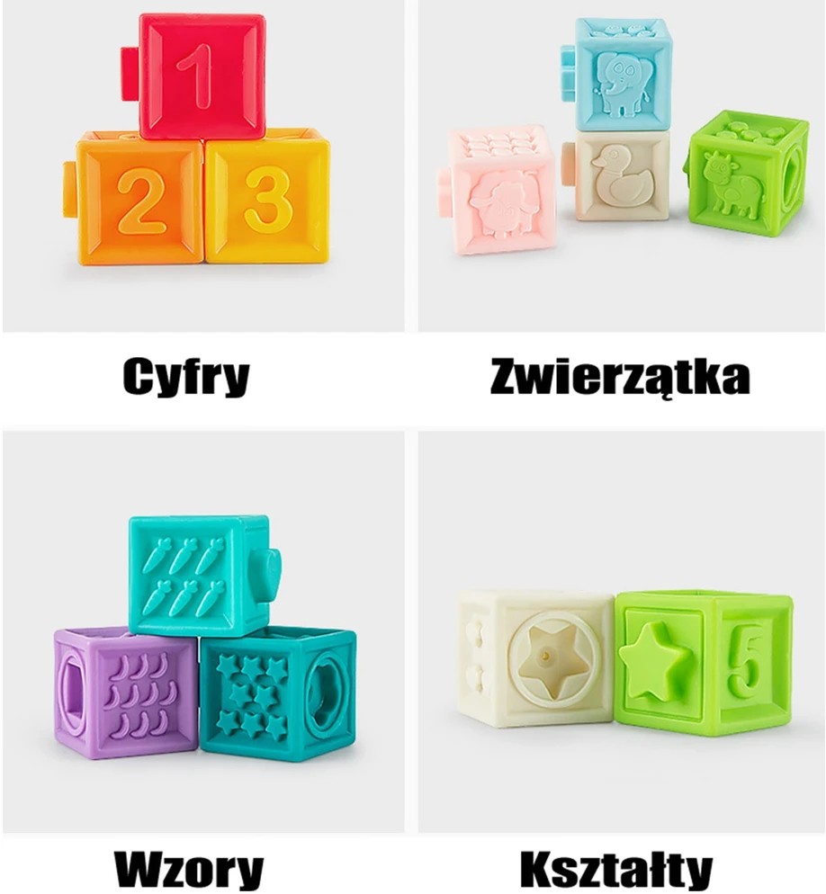 WOOPIE BABY kūdikių sensorinė edukacinė kaladėlių dėlionė 20 vnt
