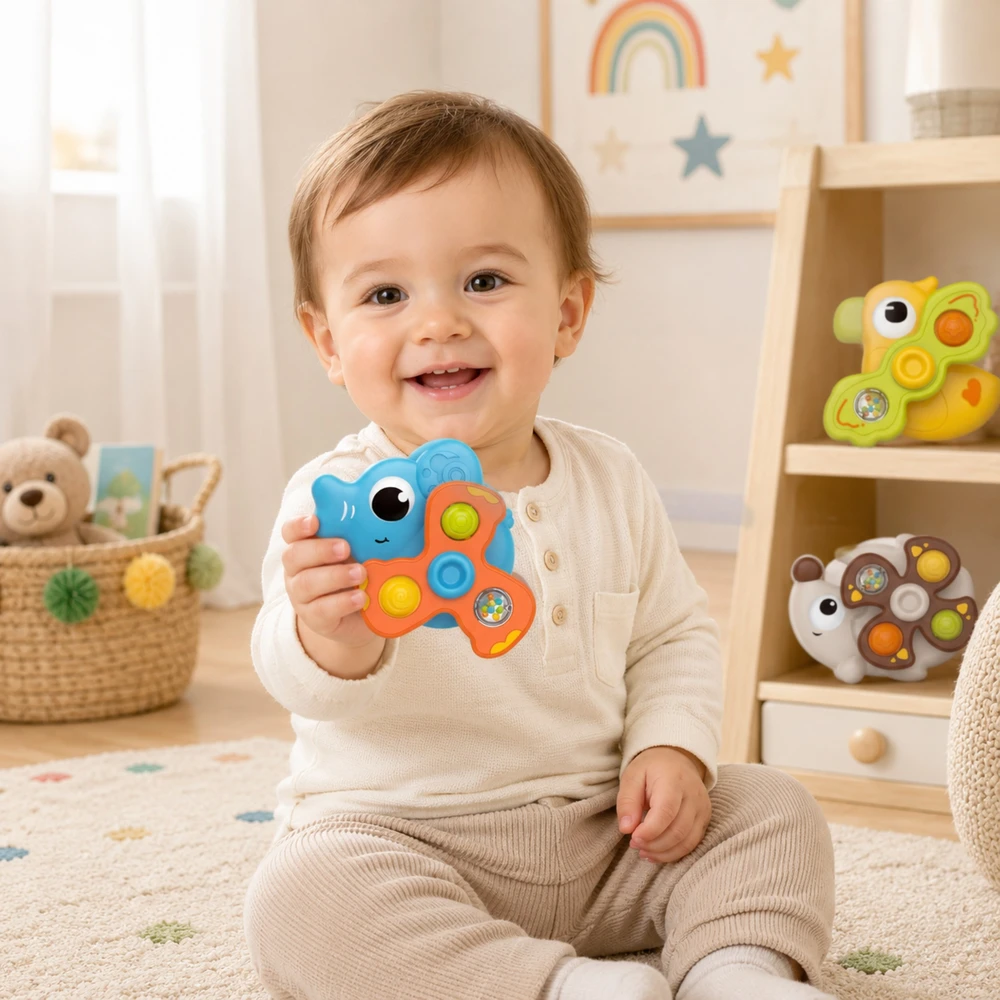 WOOPIE BABY Sensoriniai suktukai su siurbtukais Gyvūnai 3 vnt.