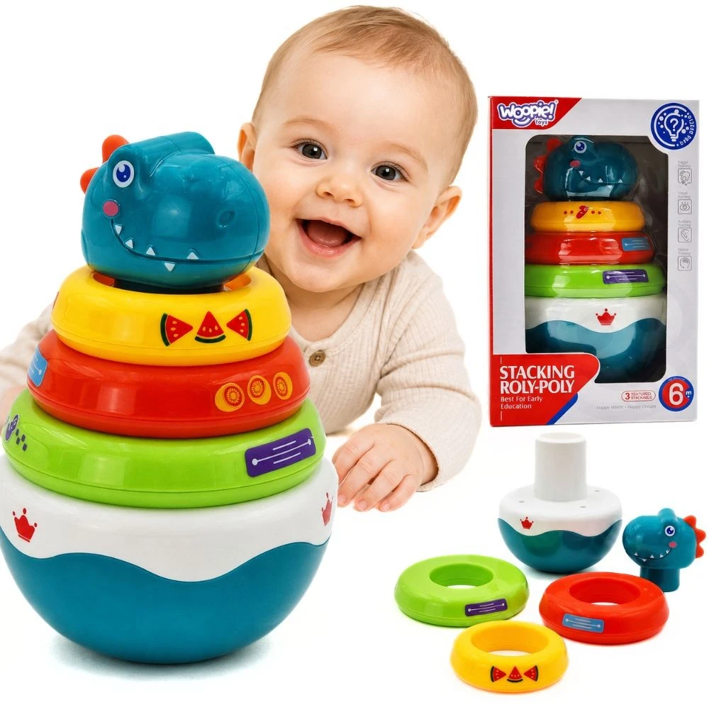 Woopie Baby WOOPIE Žaislas Sensoryczny Dino Piramidė Kūdikiams
