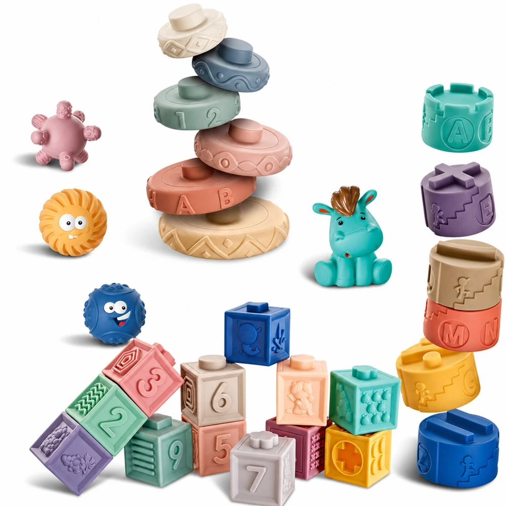 WOOPIE BABY Set of 27 Soft Sensory Blocks