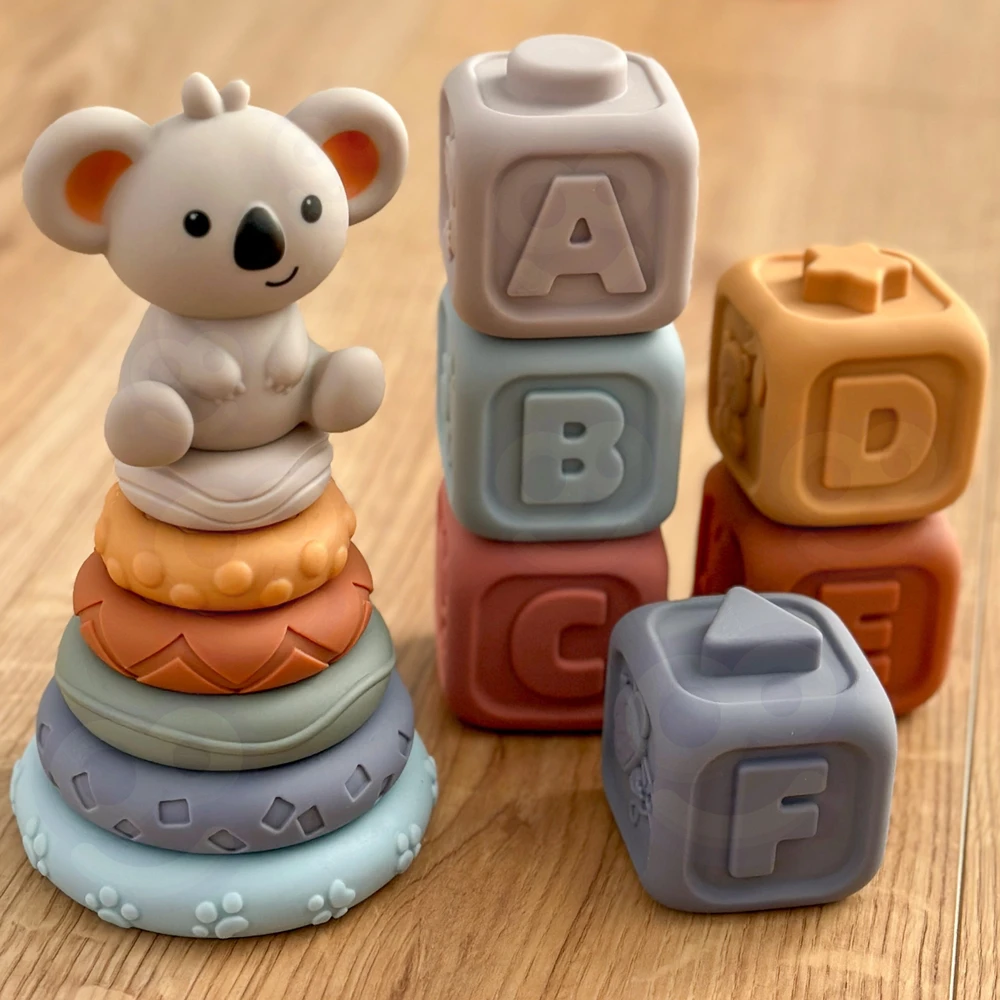 Woopie Baby Minkšti sensoriniai 3in1 edukaciniai blokeliai