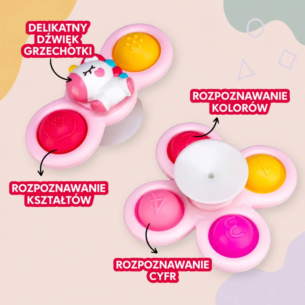 Woopie Rožiniai kosminiai sensoriniai suktukai Pop-it 3 vnt
