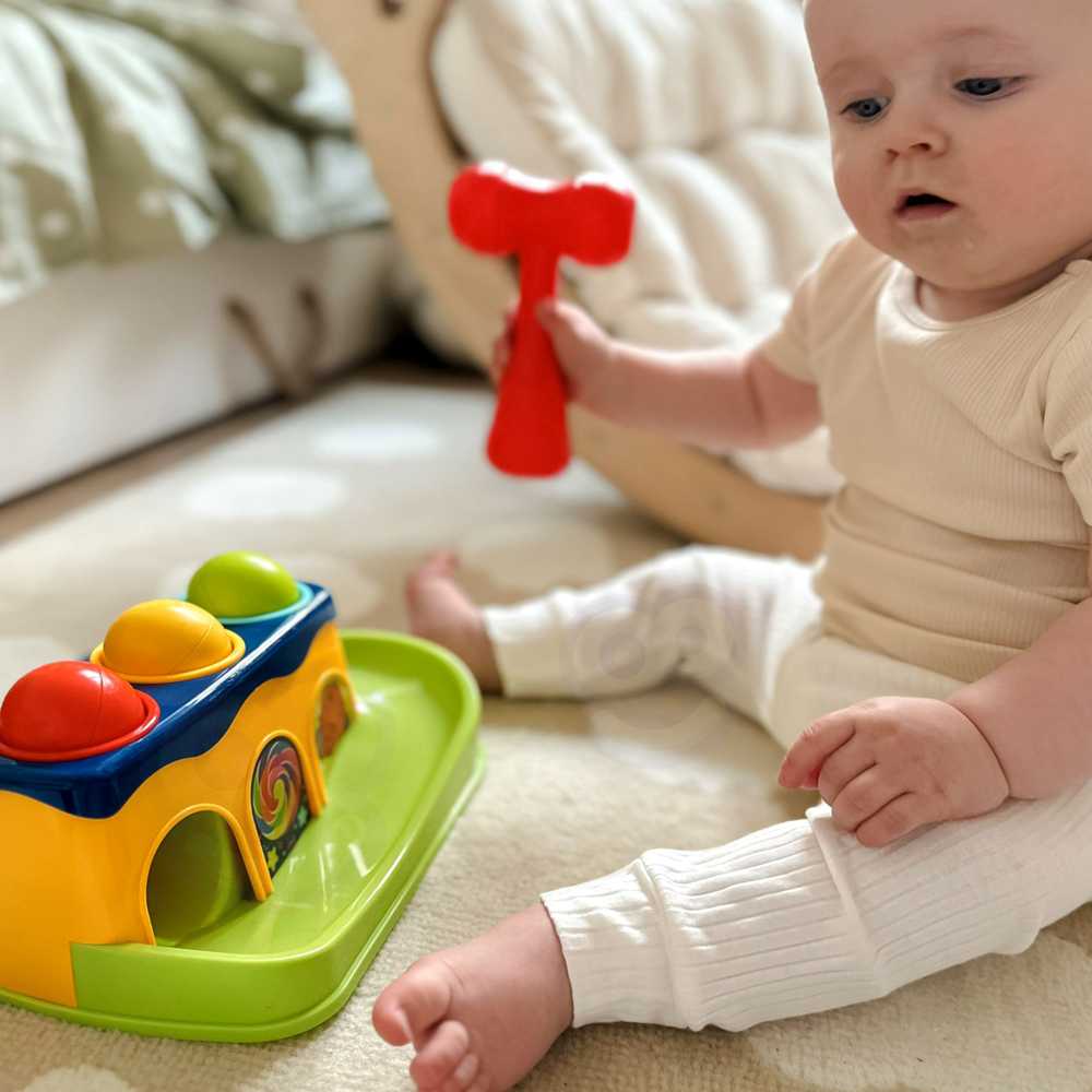 Woopie Baby WOOPIE Kūdikio Žaislas Vykdantį Įrankį - Spalvinga Vygimo Būda su Plaktuku