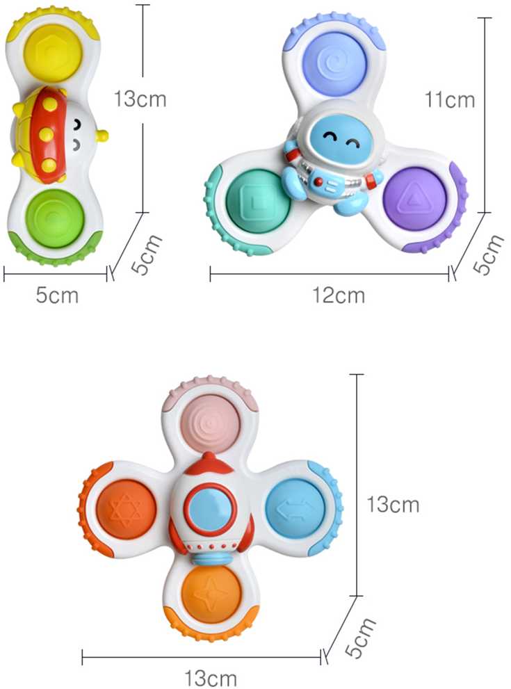 WOOPIE BABY Spinner Sensory Toy Rocket Alien Ufo 3 pcs.