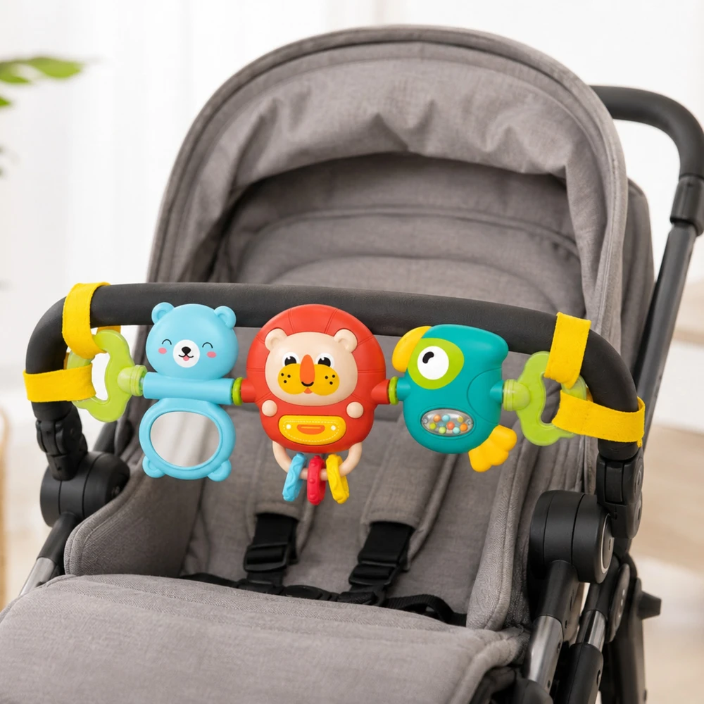 WOOPIE BABY vežimėlio žaislas su sensoriniu barškučiu 6 mėn.+