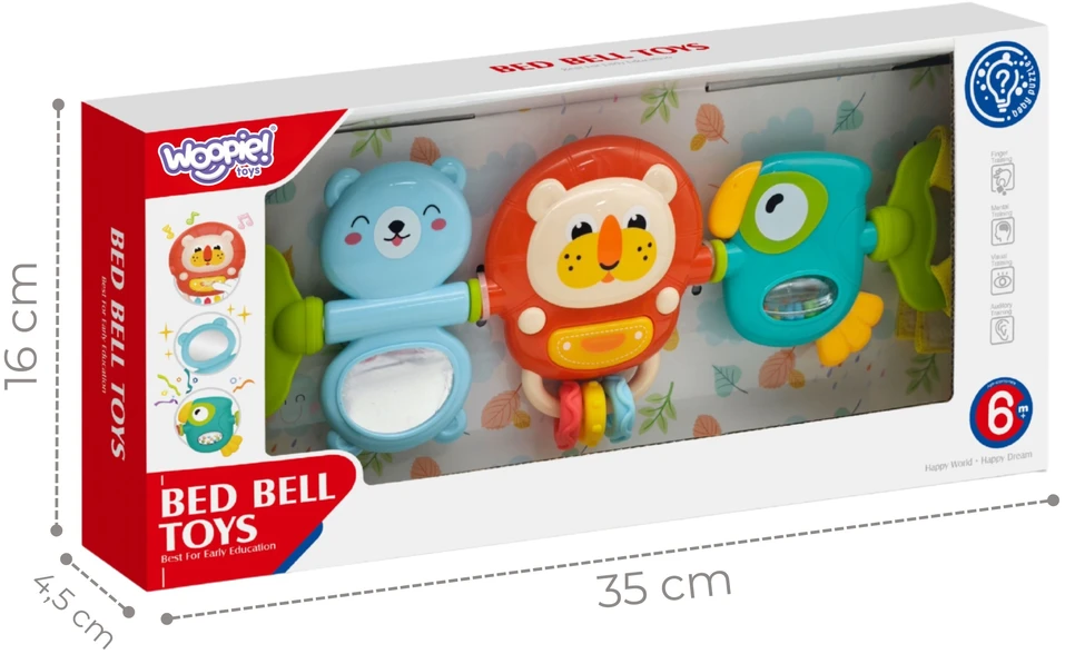 WOOPIE BABY vežimėlio žaislas su sensoriniu barškučiu 6 mėn.+