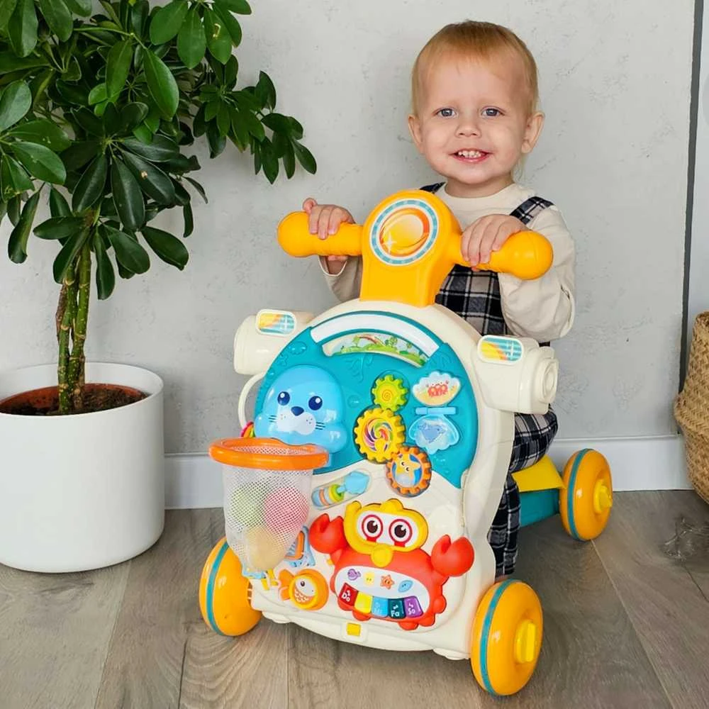 Woopie Vaikiškas vežimėlis Edukacinis stalas Paspirtukas Rider 4in1