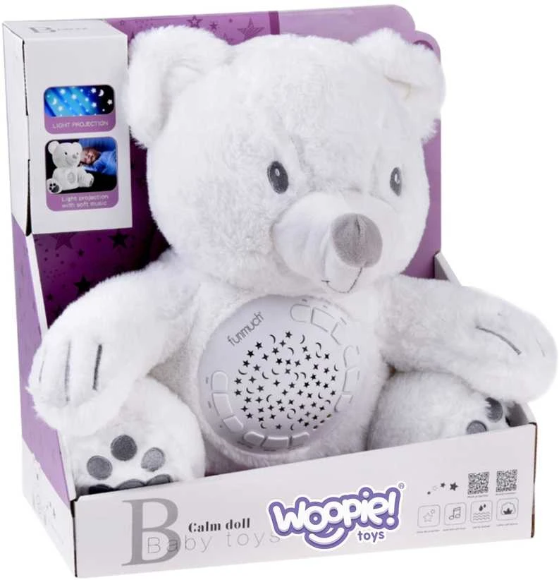 Miego draugas meškinas su projektoriumi ir lopšinėmis WOOPIE BABY 12547