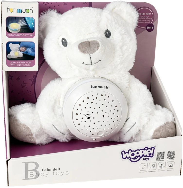 Miego draugas meškinas su projektoriumi ir lopšinėmis WOOPIE BABY 12547