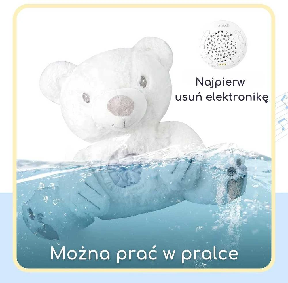 Miego draugas meškinas su projektoriumi ir lopšinėmis WOOPIE BABY 12547