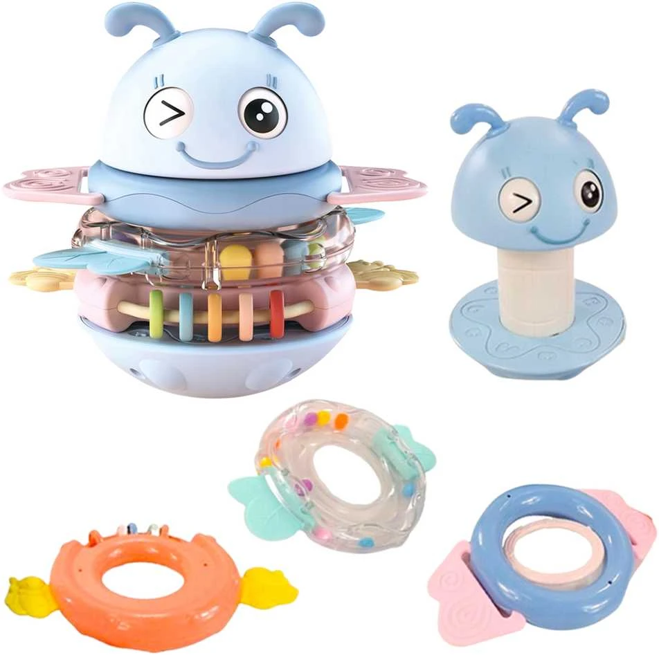 Woopie Baby WOOPIE kūdikių sensorinis žaislas 2in1 mėlynas