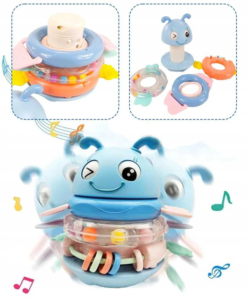 Woopie Baby WOOPIE kūdikių sensorinis žaislas 2in1 mėlynas