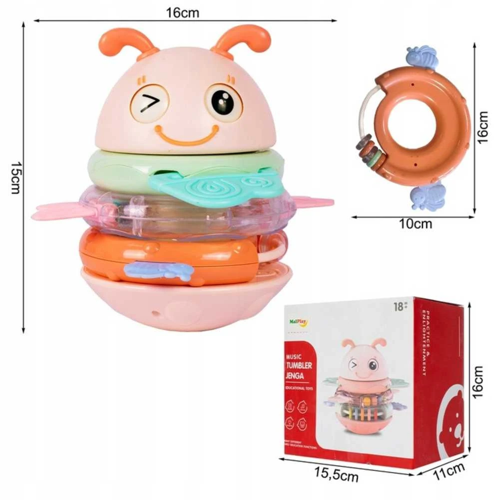 Woopie Baby Woopie kūdikio sensorinis žaislas 2in1 barškutis ir kramtukas Bitutė