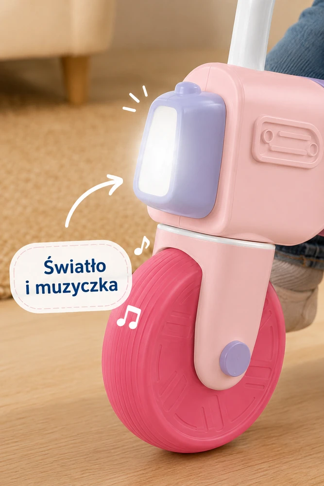 Woopie Baby WOOPIE balansinis dviratis su garsu, 18 m+, rožinis
