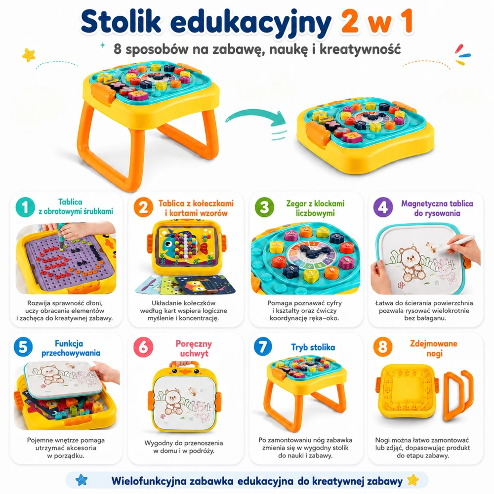 Woopie Baby WOOPIE interaktyvus edukacinis stalo dirbtuvės 3 in 1