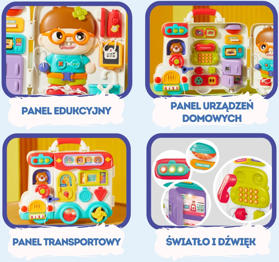 Woopie Baby WOOPIE interaktyvi manipuliacinė lenta 3in1