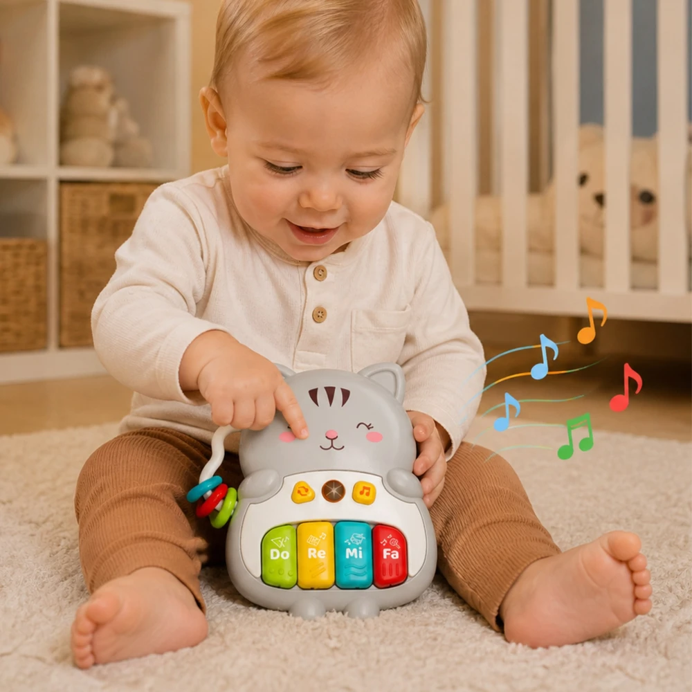 Woopie Baby WOOPIE interaktyvus pianino kačiukas muzikiniai vargonų garsai šviesa 18 mėn.+