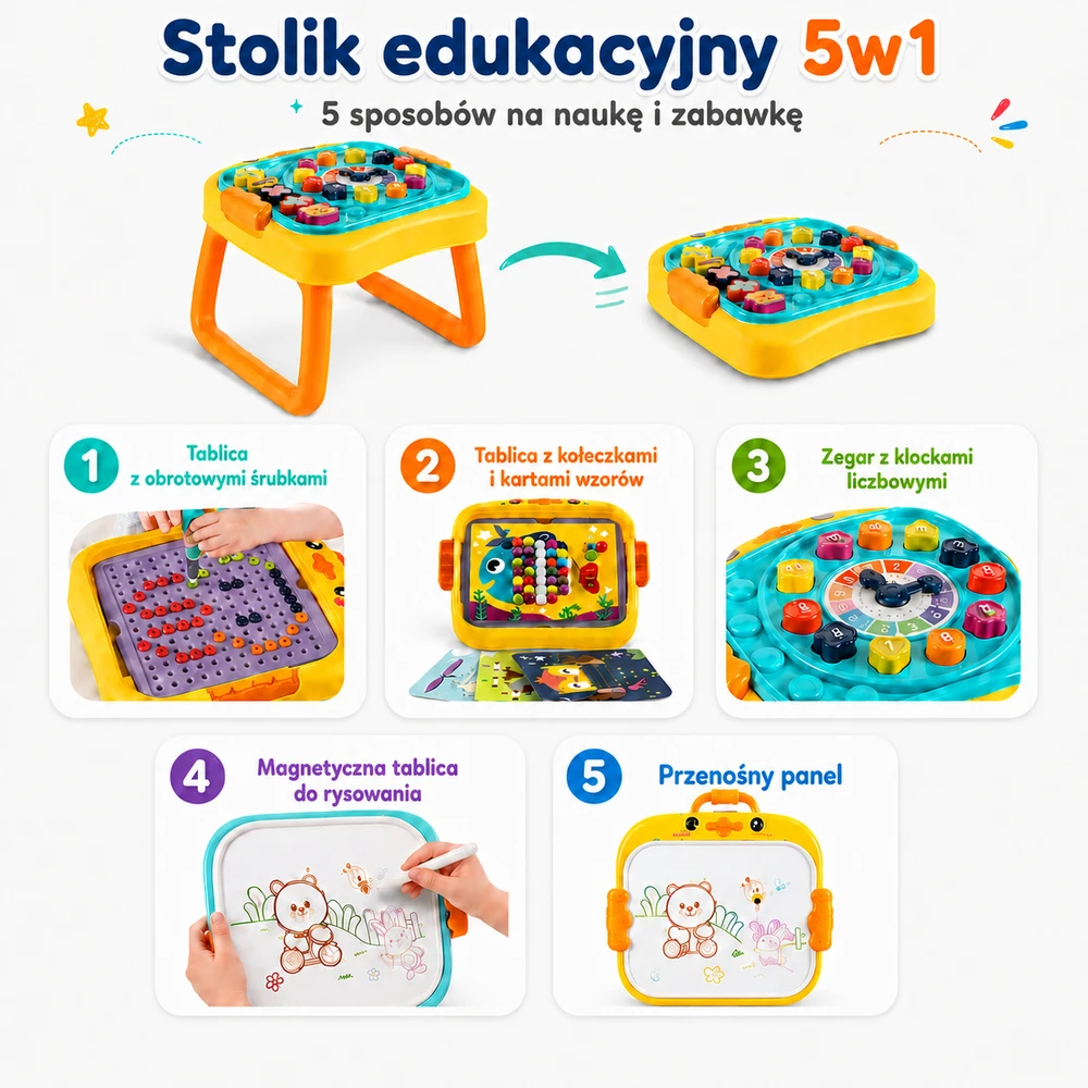 Woopie Baby WOOPIE interaktyvus edukacinis stalo dirbtuvės 3 in 1
