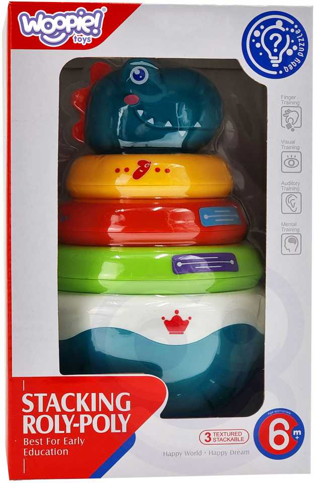 Woopie Baby WOOPIE Žaislas Sensoryczny Dino Piramidė Kūdikiams