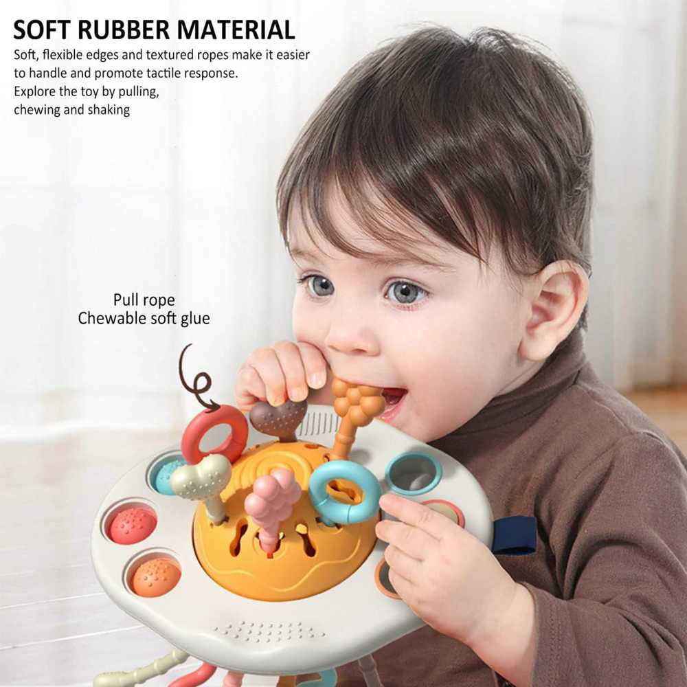 Montessori sensorinis barškutis UFO WOOPIE BABY