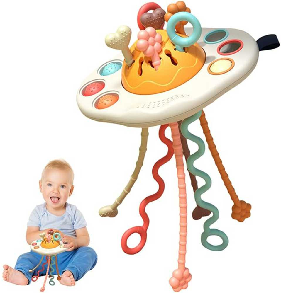 Montessori sensorinis barškutis UFO WOOPIE BABY