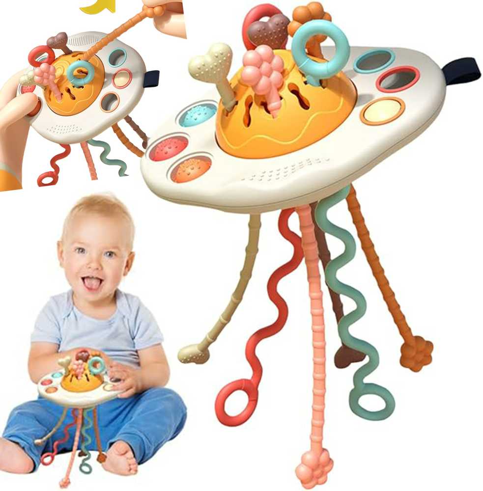 Montessori sensorinis barškutis UFO WOOPIE BABY
