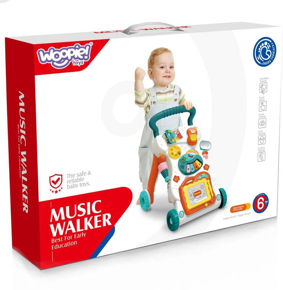 Woopie Baby WOOPIE Vaikiškas muzikos vaikštynė su piešimo lenta