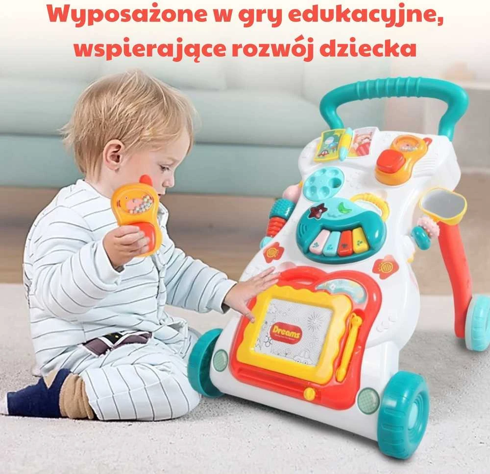 Woopie Baby WOOPIE Vaikiškas muzikos vaikštynė su piešimo lenta