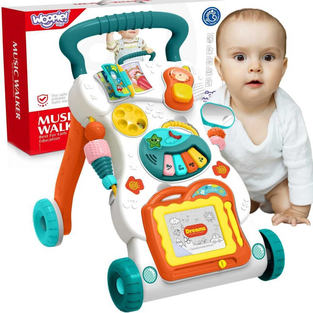 Woopie Baby WOOPIE Vaikiškas muzikos vaikštynė su piešimo lenta