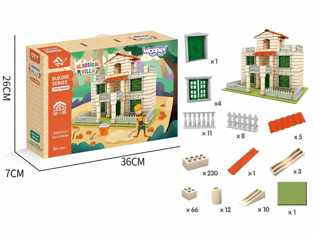 WOOPIE DIY Brick Villa Construction Kit 352 pcs for Kids
