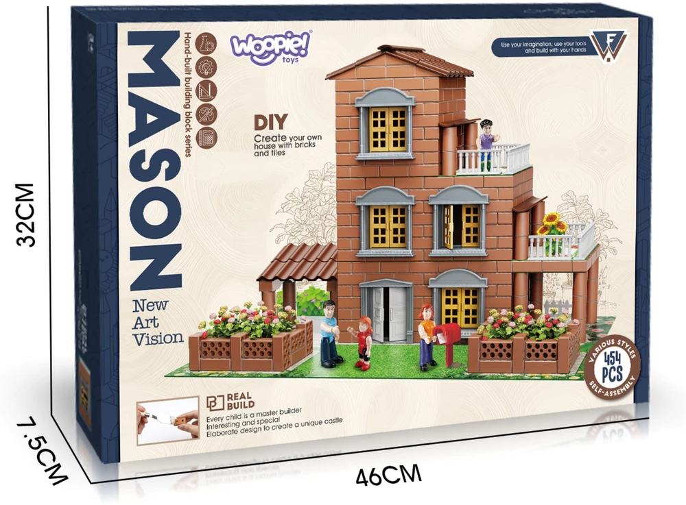 WOOPIE Brick Villa Construction Set 454 pcs Little Architect