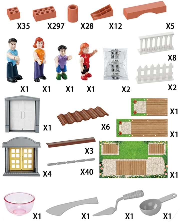 WOOPIE Brick Villa Construction Set 454 pcs Little Architect