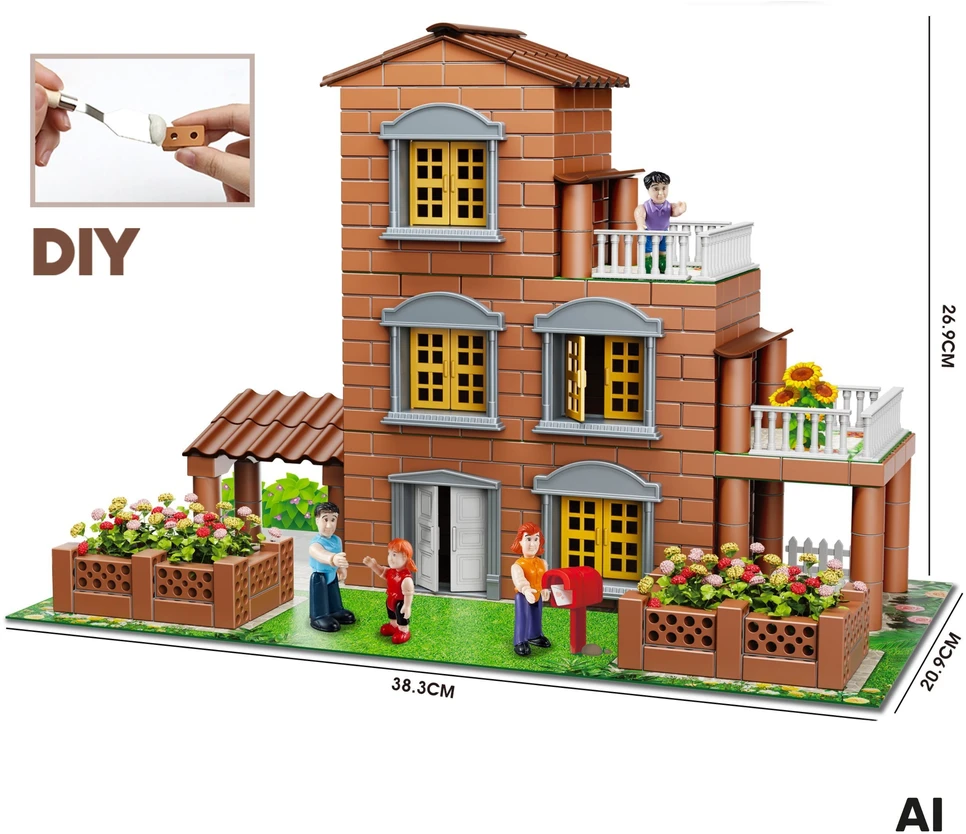 WOOPIE Brick Villa Construction Set 454 pcs Little Architect