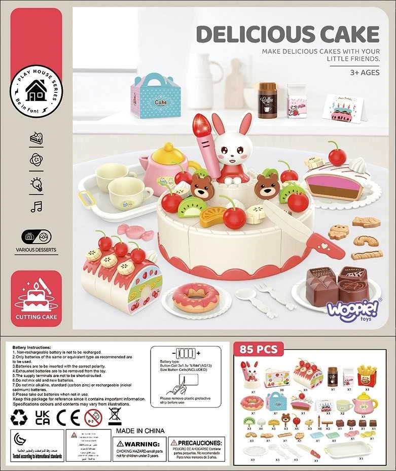 Woopie Žaislas Cukiernia Tortas su Arbatos Komplektu 85 vnt.