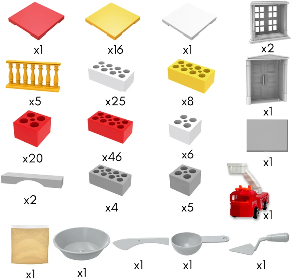 WOOPIE DIY Construction Set Fire Station Truck 140 Pieces for Kids