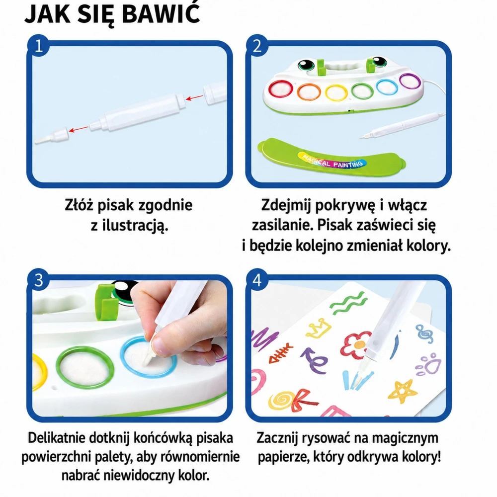 WOOPIE Creative Painting Set for Kids LED Stamps 6 Colors